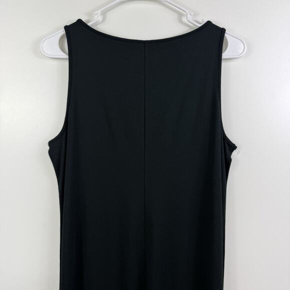 New J Jill Wearever Collection Black Knit Shift Dress Small Pintuck Pleating - Picture 9 of 13